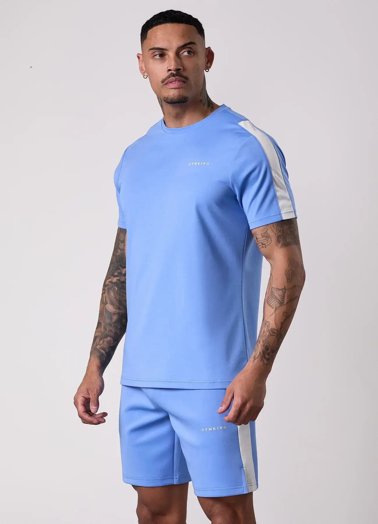 Gym King Core Plus Poly 2.0 Tee - Provence Blue/White T-shirt