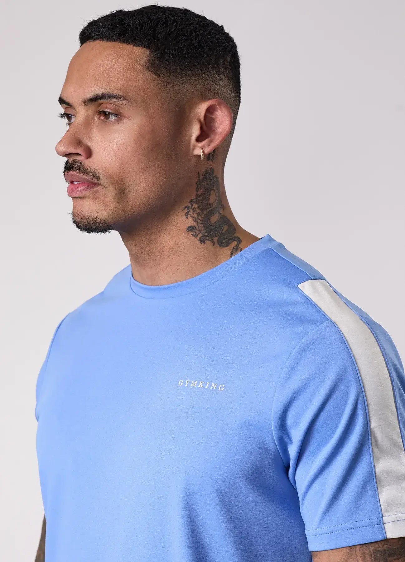 Gym King Core Plus Poly 2.0 Tee - Provence Blue/White T-shirt
