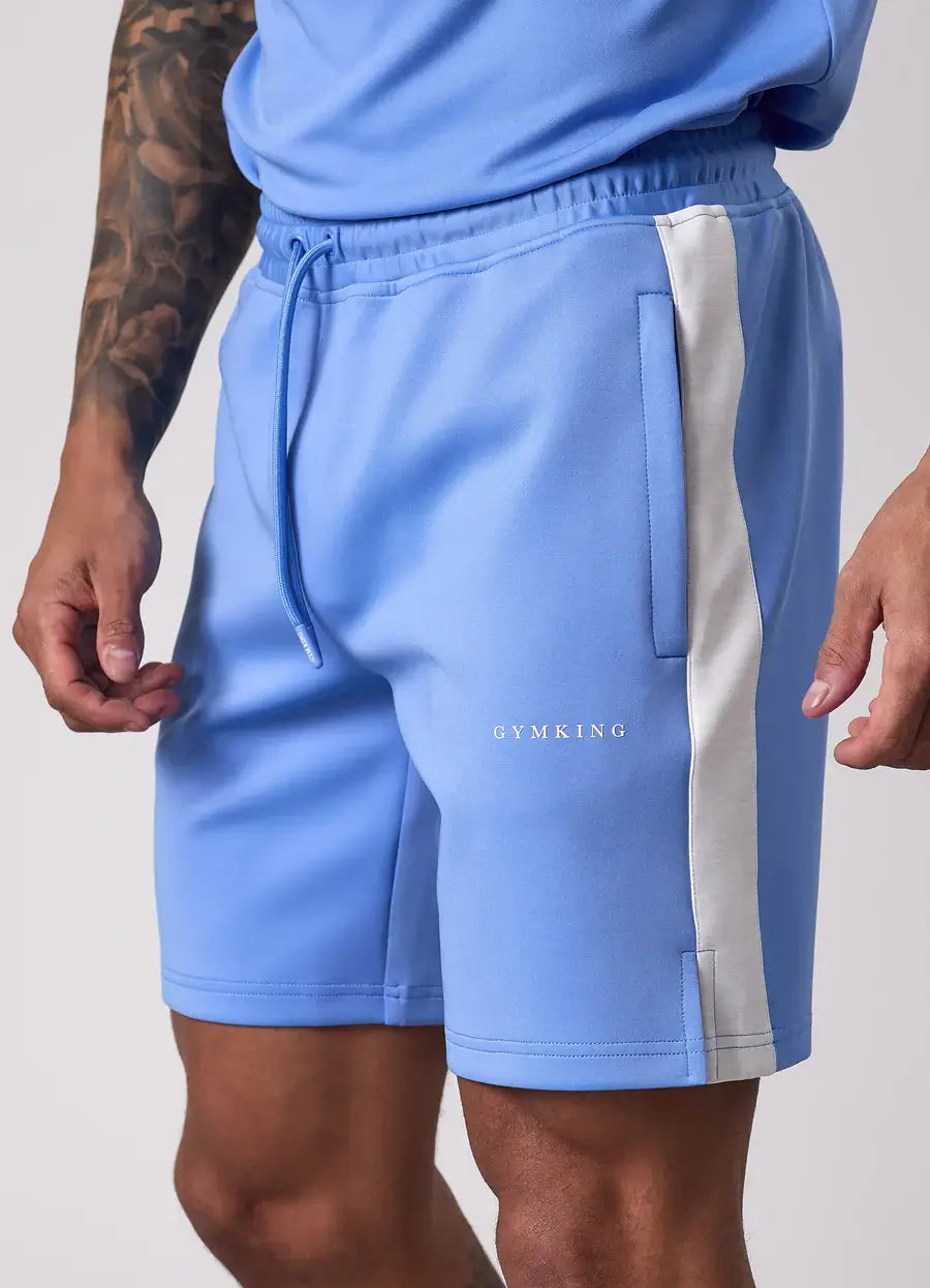 Gym King Core Plus Poly 2.0 Shorts - Provence Blue/White
