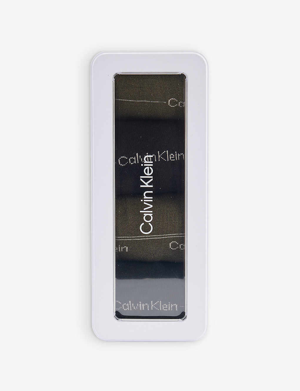 Calvin Klein 4 Pack Crew Socks Gift Box- Dark Olive Combo