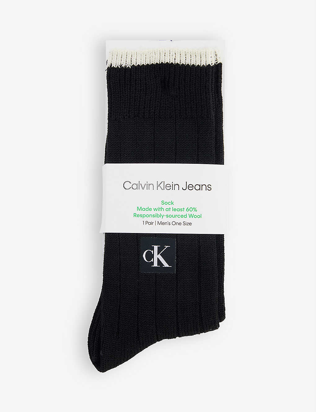 Calvin Klein Woolen Knitted Crew Socks - Black