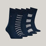 Tommy Hilfiger Men Socks 5 Pack Gift Box - Mouline Stripe (Navy)