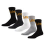 Lee Unisex 5 Pack Bisset Sport Socks - White/Charcoal/Black/Grey