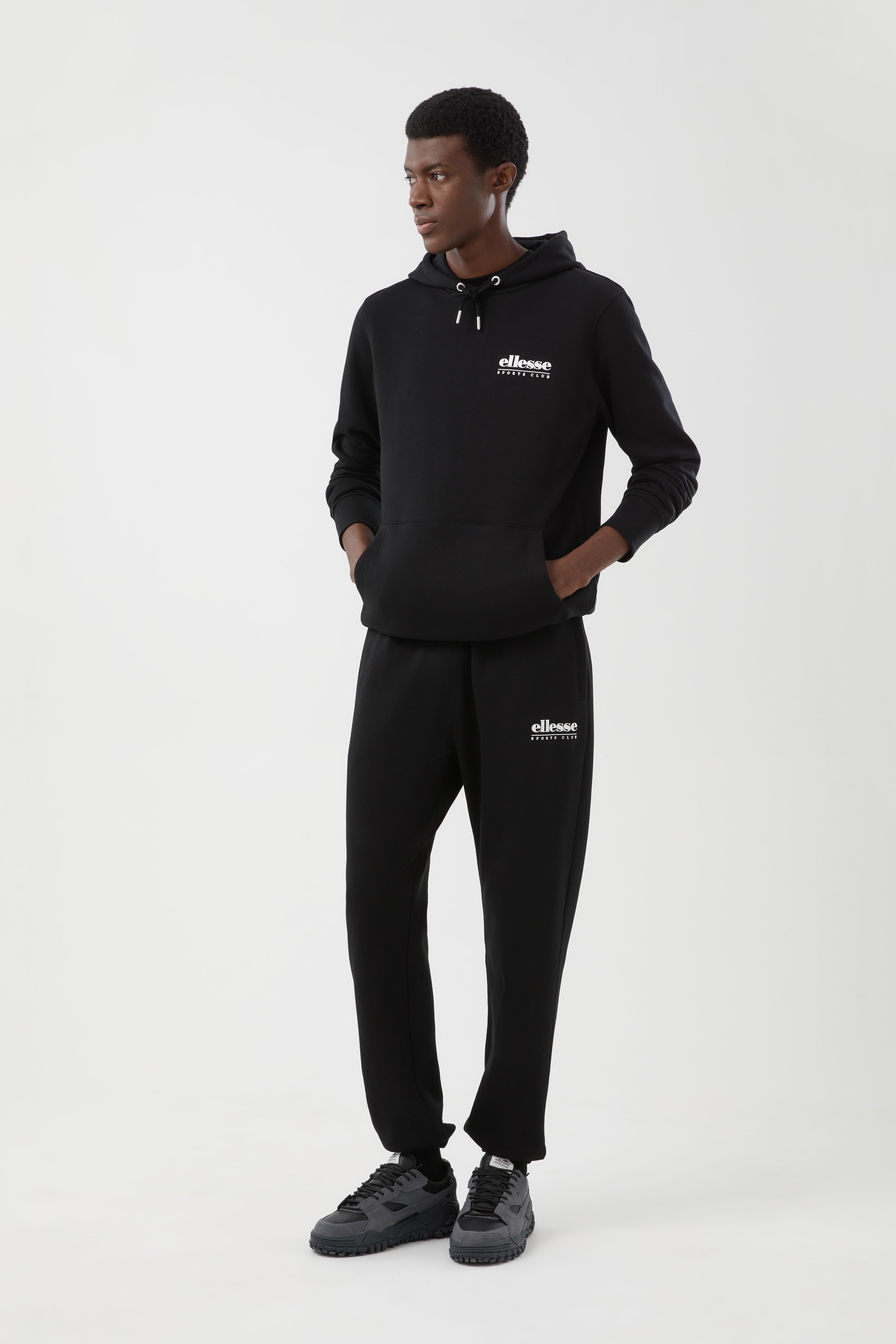 Ellesse Darrochi Hoodie in Black – worn view