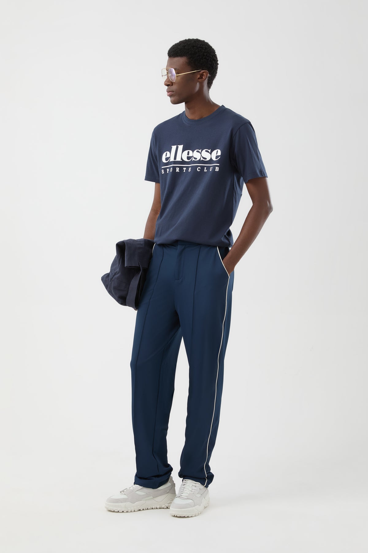 Ellesse Darrochi T-Shirt in Navy – worn view