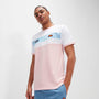 Ellesse Men's Blockadi Tee -  White/Light Pink/Light Blue T-Shirt