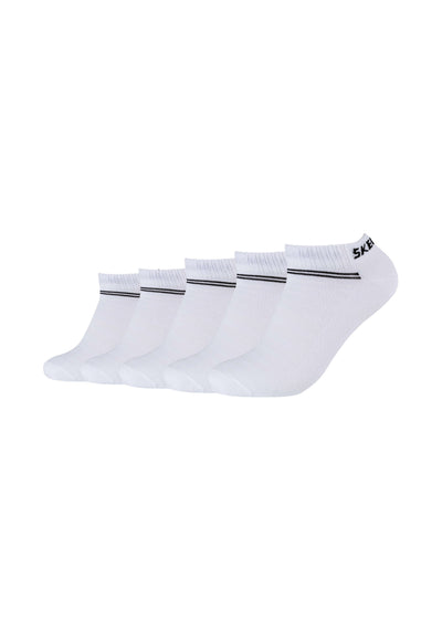 Skechers Organic Cotton Mesh Ventillation 5 Pack Sneaker Socks - White