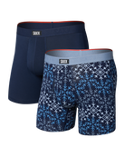 SAXX Vibe Xtra 2-Pack Soft Comfort Boxer Brief 6" – Snowflake Chevron / Maritime