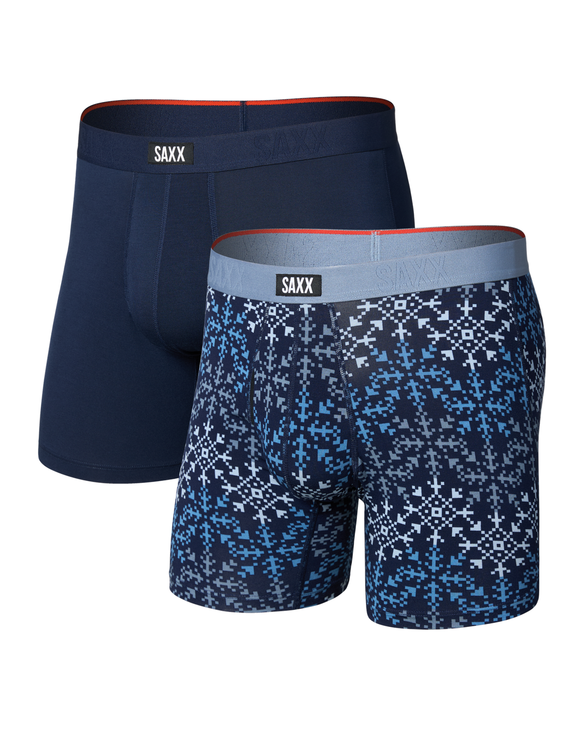 SAXX Vibe Xtra 2-Pack Soft Comfort Boxer Brief 6" – Snowflake Chevron / Maritime
