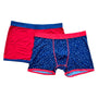 Swole Panda Bamboo Boxers 2 Pack Trunks - Grey Spots / Red & Blue