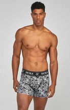 Siksilk Black 3 Pack Paisley Cotton Stretch Boxer - Black Print