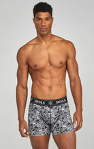 Siksilk Black 3 Pack Paisley Cotton Stretch Boxer - Black Print
