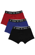 Siksilk 3 Pack Logo Cotton Stretch Boxer - Black, Navy, Burgundy