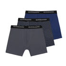 Scotch & Soda Men's 3 Pack Cotton Stretch Boxer Briefs – Grey / Navy / Stripes