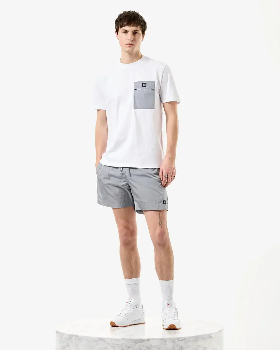 Weekend Offender Stiniva T-Shirt White/Smokey Grey – Contrast Parachute Pocket
