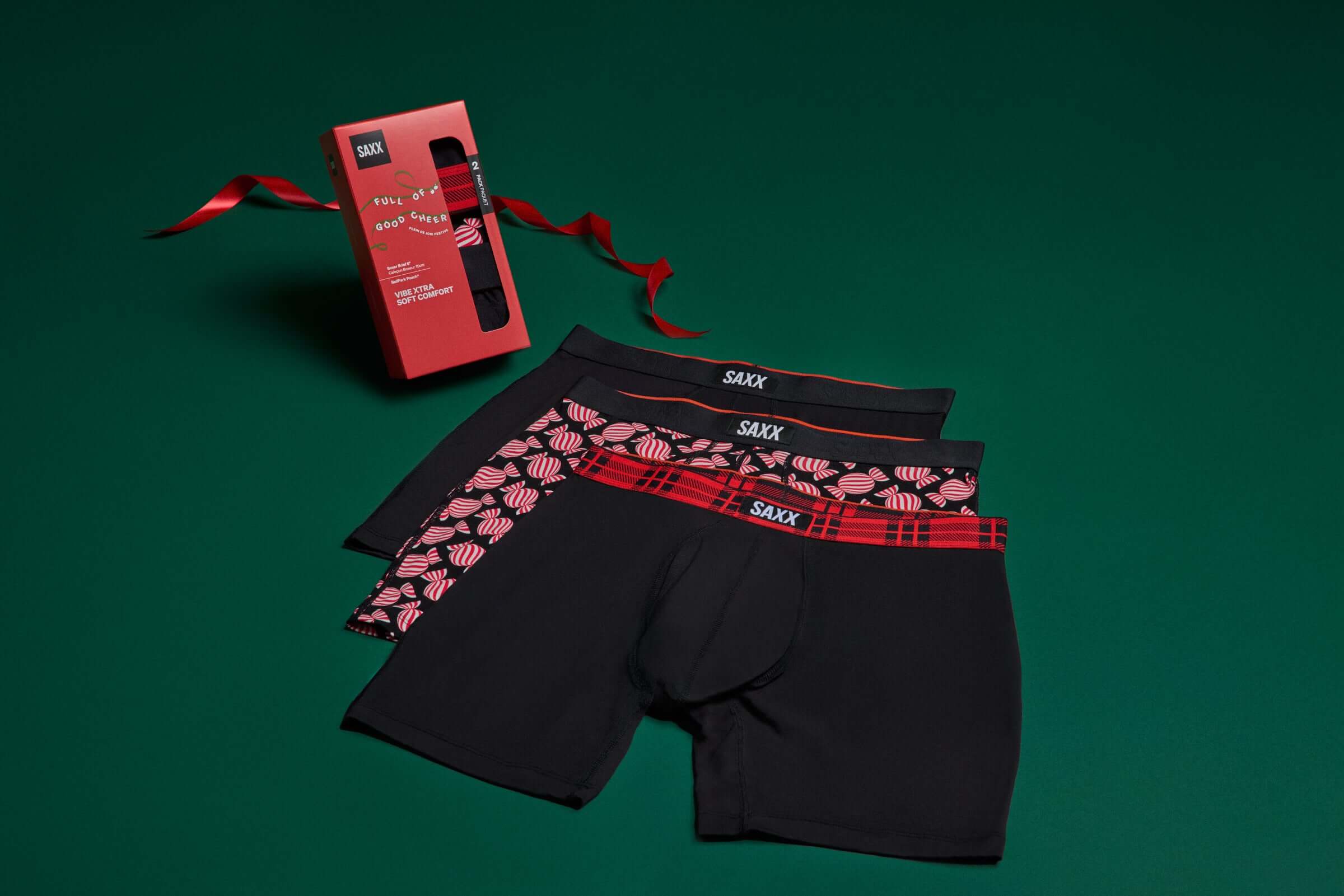 Saxx Vibe Xtra 3 Pack Soft Comfort Boxer Brief 6" – Sweet Stripe / Check WB / Black