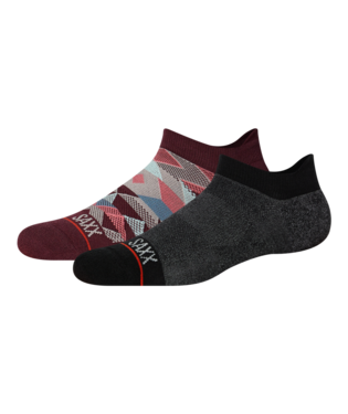 Saxx Whole Pakage Low Show 2 Pack Socks - Park Lodge Geo / Black Hthr