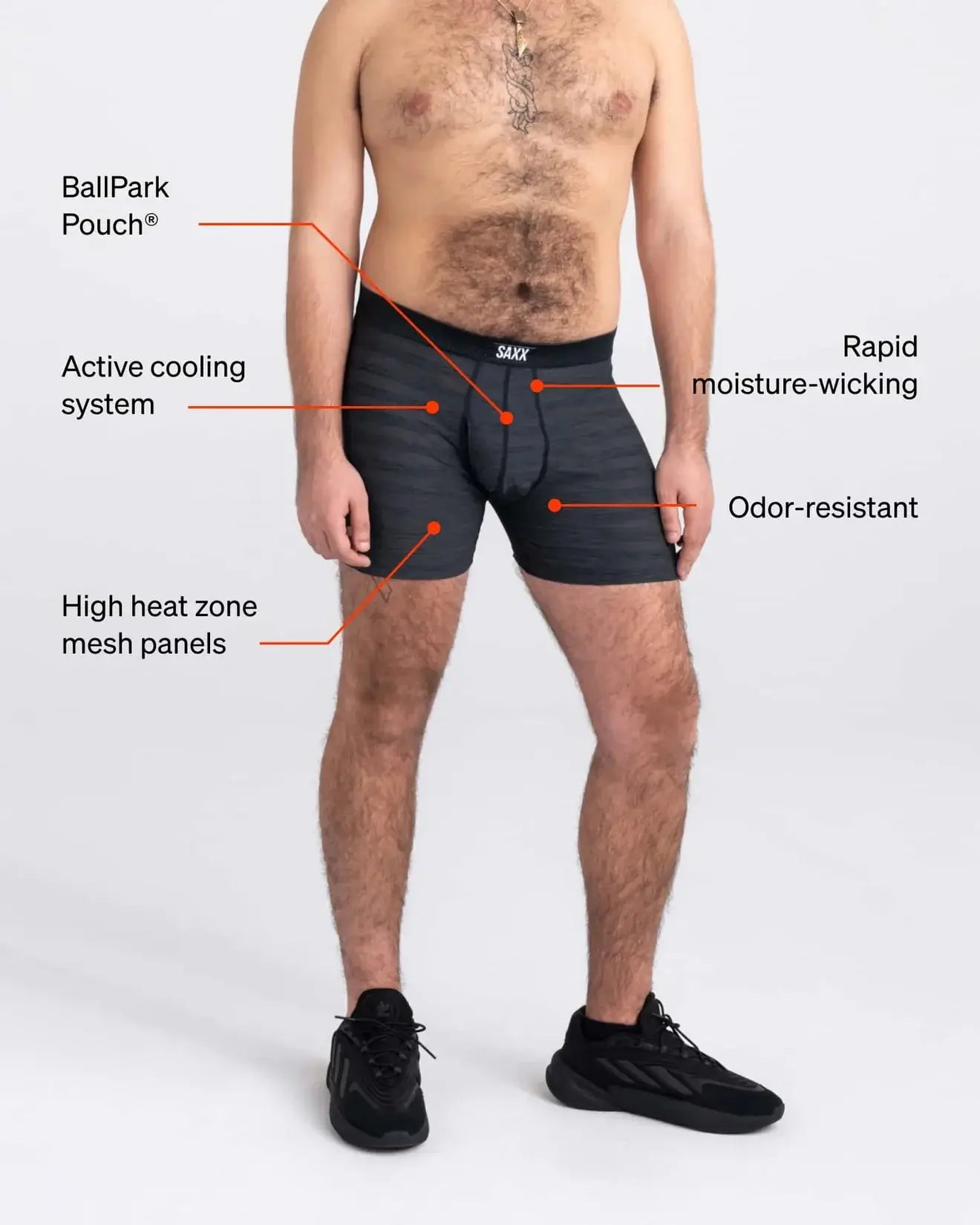 Saxx Underwear DropTemp® Cooling Mesh Performance Boxer Brief 5" - Slim Fit
