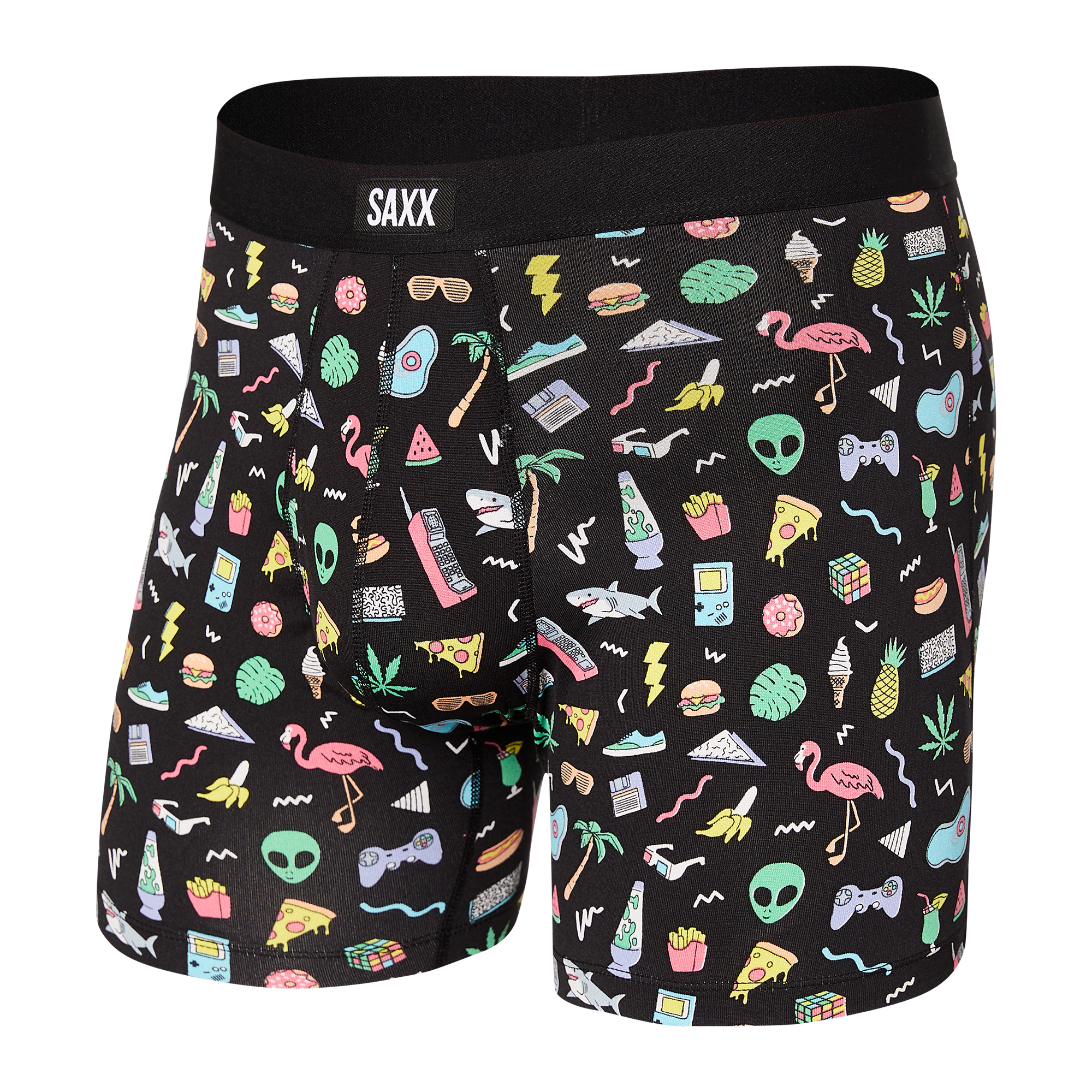 Saxx Underwear Daytripper 1 Pack Boxer Briefs - Fun Bits Black
