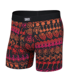 Saxx Comfort Stretch Daytripper 1 Pack Boxer Briefs, Tropical Line Up, Black