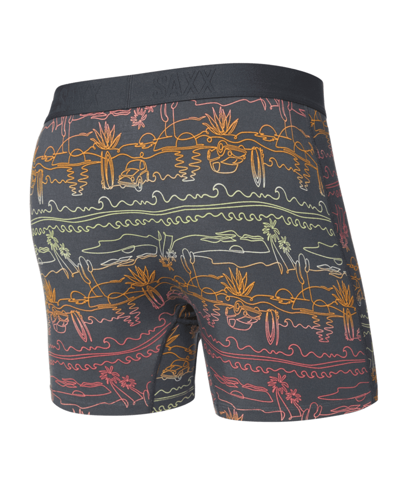 Saxx Ultra Super Soft Comfort Blend Boxer Briefs - Summer Roadtrip - Ebony