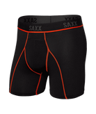 Saxx Kinetic Light Compression Mesh Boxer Briefs - Black/Vermillion