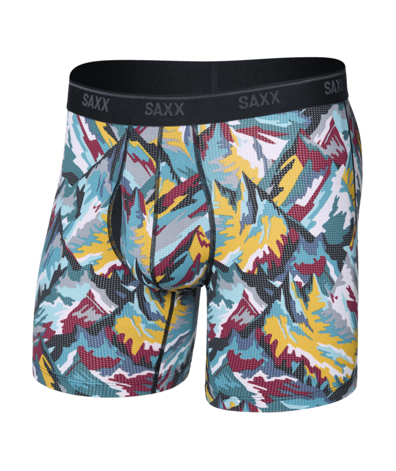 Saxx Underwear Quest Quick Dry Mesh Boxer Brief Fly - Prism Peaks, Multi