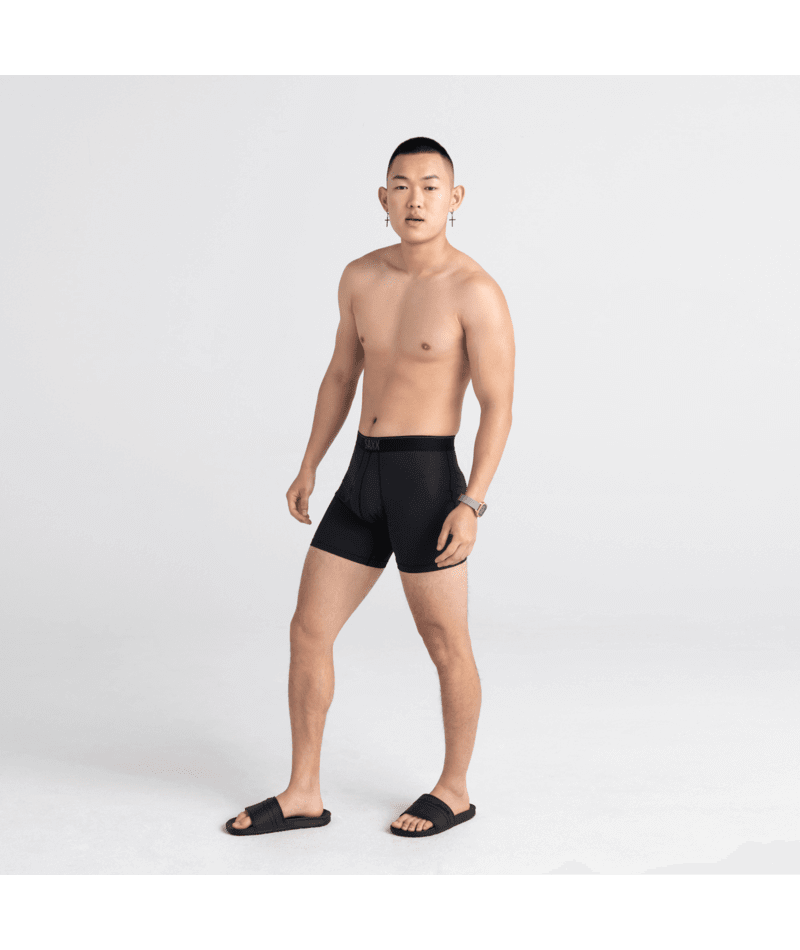 Saxx Underwear Quest Quick Dry Mesh Boxer Brief Fly - Black II