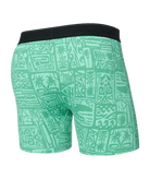 Saxx Underwear Quest Quick Dry Mesh Boxer Brief Fly - Pretty Birdie Green
