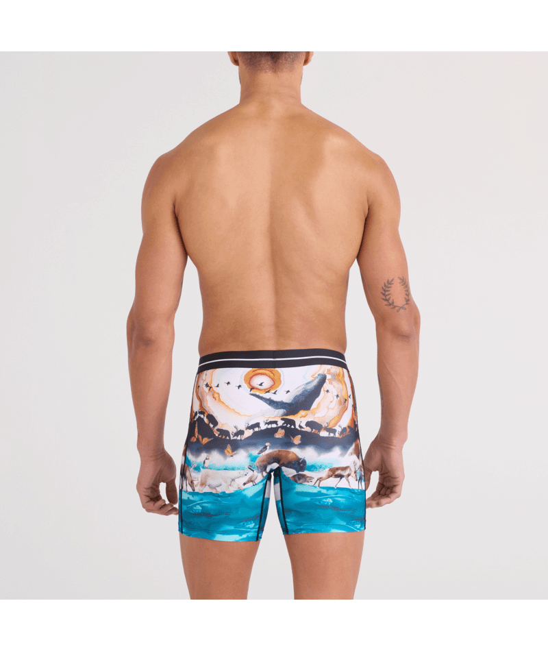 Saxx Underwear Volt Breathable Mesh Boxer Brief 6" - Great Migration, Multi