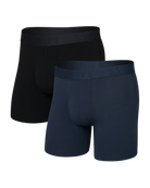 SAXX DropTemp™ Cooling Cotton Boxer Brief Fly 2-Pack – Dark Ink/Black - image 2