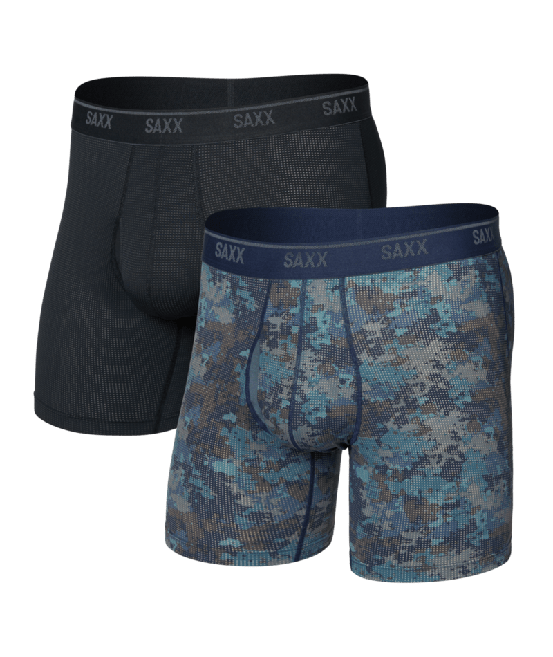SAXX Quest Boxer Brief Fly 2 Pack – Matrix Camo / Black | Quick-Dry with BallPark Pouch®