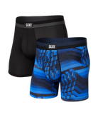 Saxx Sport Mesh 2 Pack Boxer Briefs - Cubic Stripe/Black