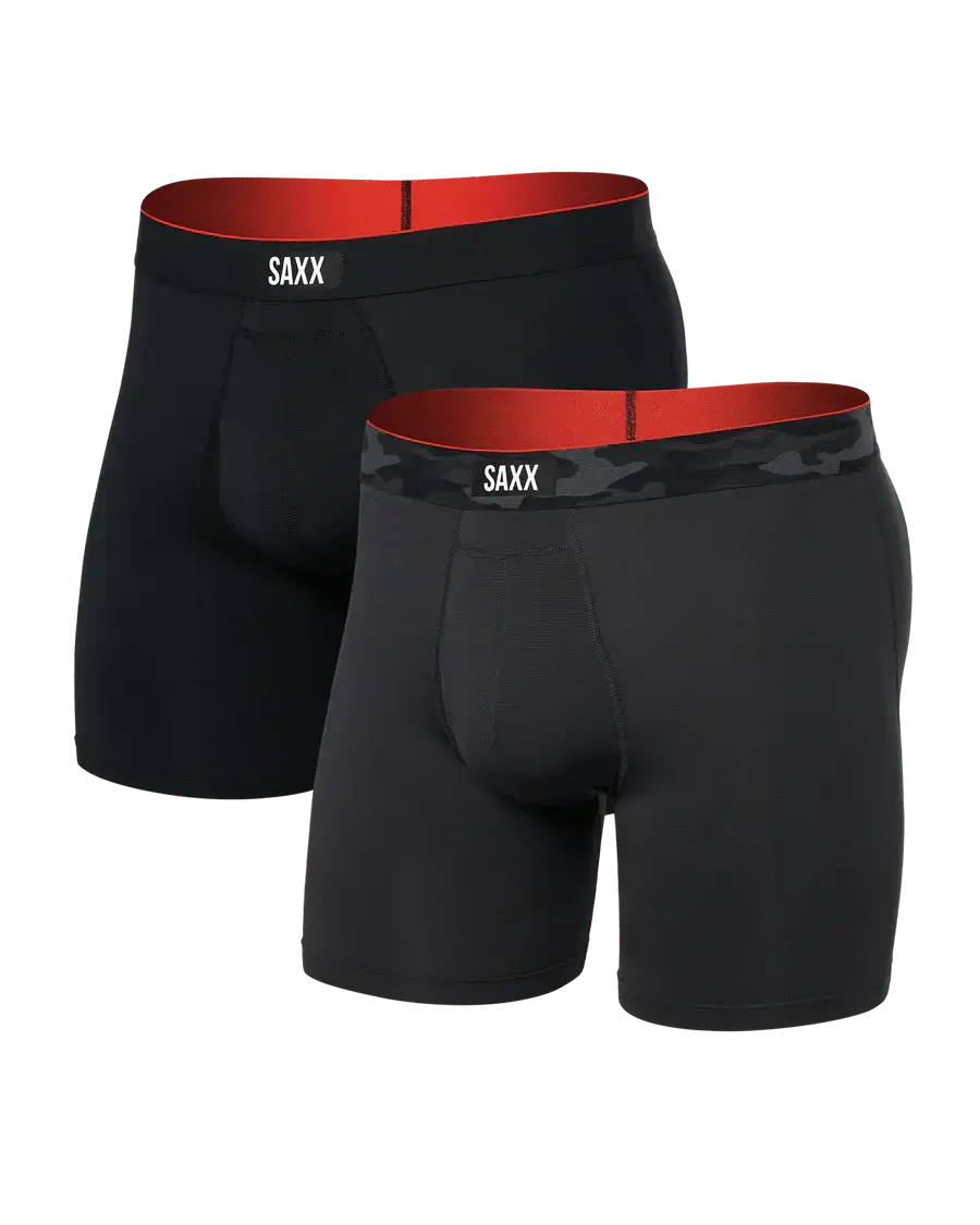 Saxx Underwear - Multi-Sport Performance Boxer Brief 6" - Remote Camo Waistband/Black