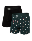 Saxx Ultra Super Soft 2 Pack Boxer Briefs - Christmas Tee / Black