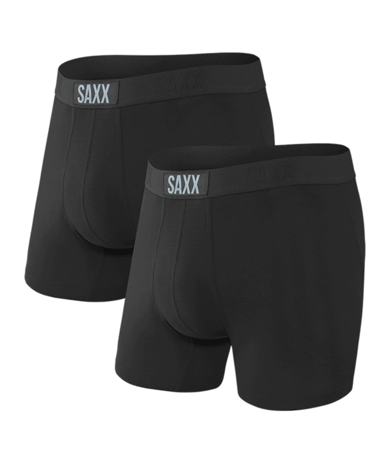 Saxx Underwear Vibe Supersoft 2 Pack Boxer Briefs - Black