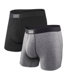 Saxx Underwear Vibe Supersoft 2 Pack Boxer Briefs - Black/Grey