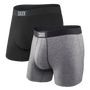Saxx Underwear Vibe Supersoft 2 Pack Boxer Briefs - Black/Grey