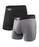 Saxx Underwear Vibe Supersoft 2 Pack Boxer Briefs - Black/Grey