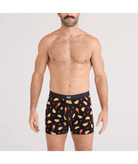 Saxx Underwear Vibe Xtra 2-Pack Soft Comfort Boxer Brief 6" - Flamin Hot / Black
