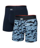 Saxx Underwear Vibe Xtra (2 Pack) Soft Comfort Boxer Brief 6" - Pond Camo / Navy
