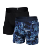 Saxx Underwear DropTemp® 2-Pack Cooling Cotton Boxer Brief 5" - Daybreak Camo/Black
