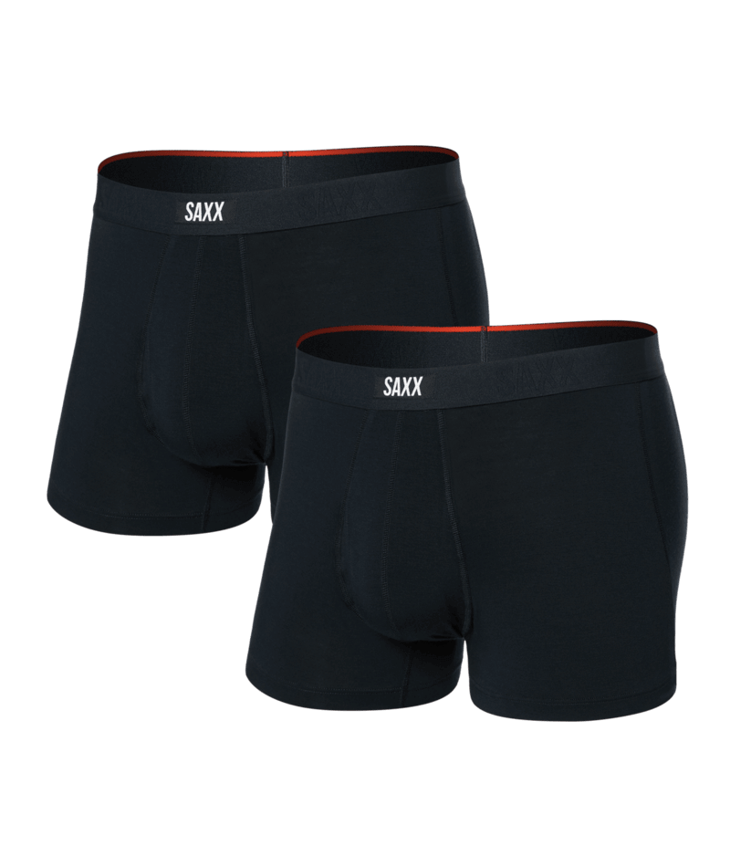 Saxx Underwear Vibe Xtra 2-Pack Soft Comfort Trunks 3" - Black