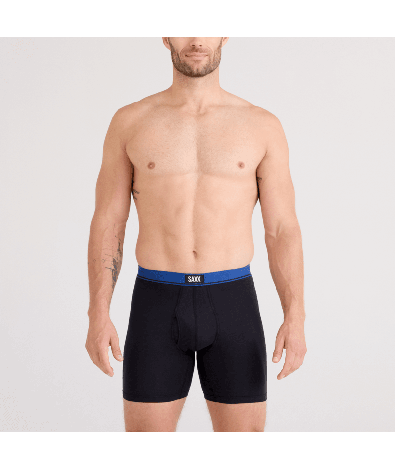 SAXX Essential Cotton Boxer Brief Fly 3-Pack – Red/Navy/Turbulence WB