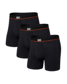Saxx Non Stop Stretch Cotton 3 Pack Boxer Briefs - Black