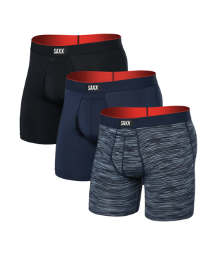 Saxx Multi Sport Performance 3 Pack Mesh Boxer Briefs - Wavelength / Navy / Black