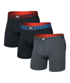 SAXX Multi-Sport Performance Mesh Boxer Briefs 3-Pack – Red/Mint/Blue Jagged WB