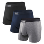 Saxx Underwear Vibe Supersoft 3 Pack Boxer Briefs - Black/Grey/Navy