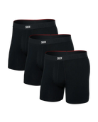 Saxx Underwear Vibe Xtra (3 Pack) Soft Comfort Boxer Brief 6" - Black
