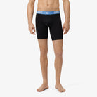 Lacoste 3-Pack Microfiber Boxer Briefs - Black / Green / Flagstone / Turquin Blue - model front close-up